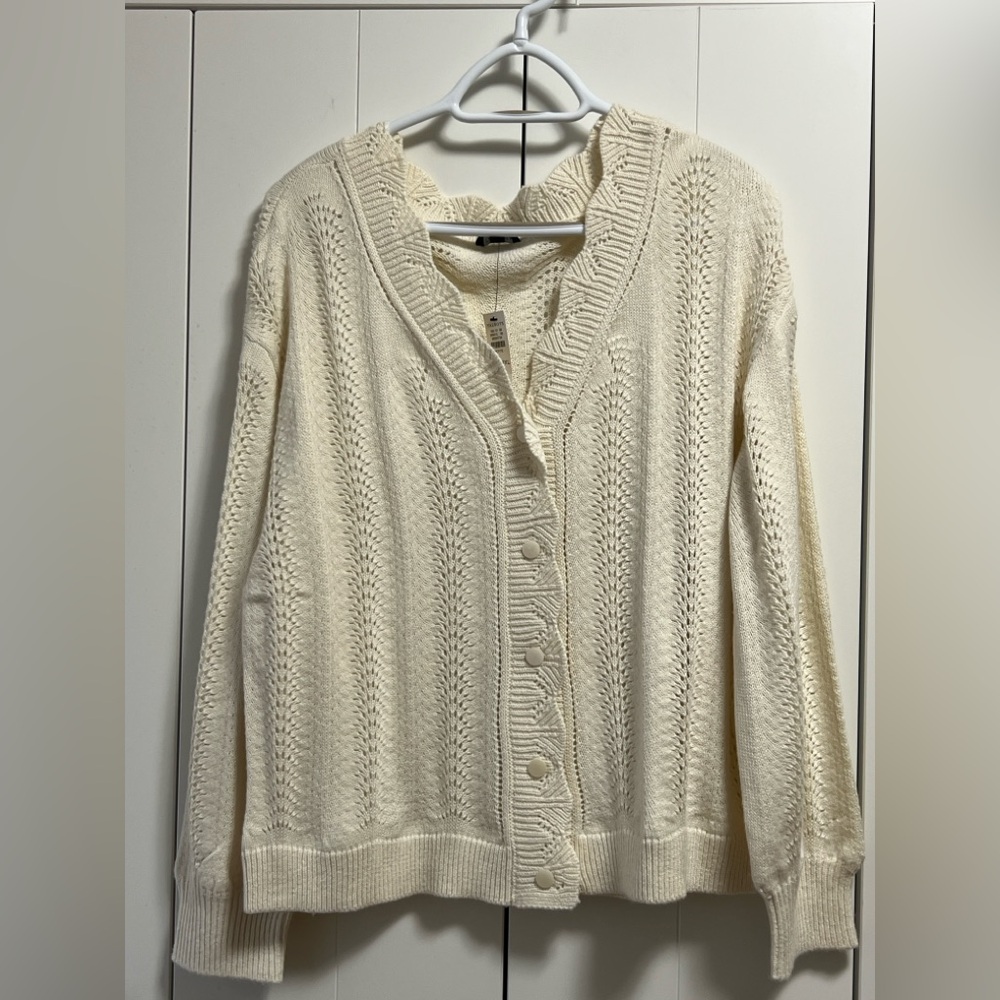 NWT Talbots feminine cream sweater cotton blend